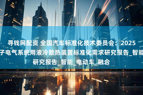 寻钱网配资 全国汽车标准化技术委员会：2025年汽车低压电子电气系统用液冷散热装置标准化需求研究报告_智能_电动车_融合